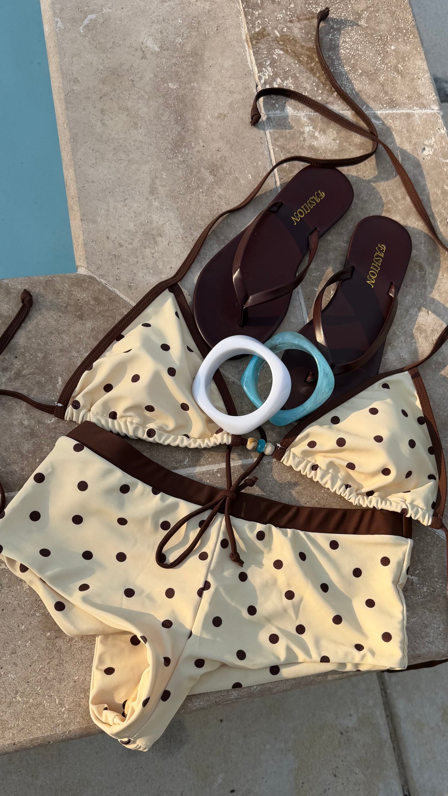 MOCHA DOT SWIMSUIT